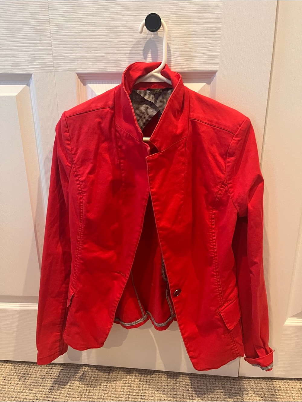 Women’s Red Tailored Blazer Jacket - Classic Lightweight Style